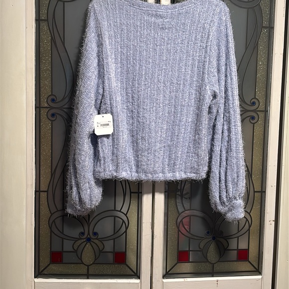 Altar'd State “Elm Eyelash” Lilac Blue Sweater & Sterling Silver MOP Necklace - Picture 15 of 16